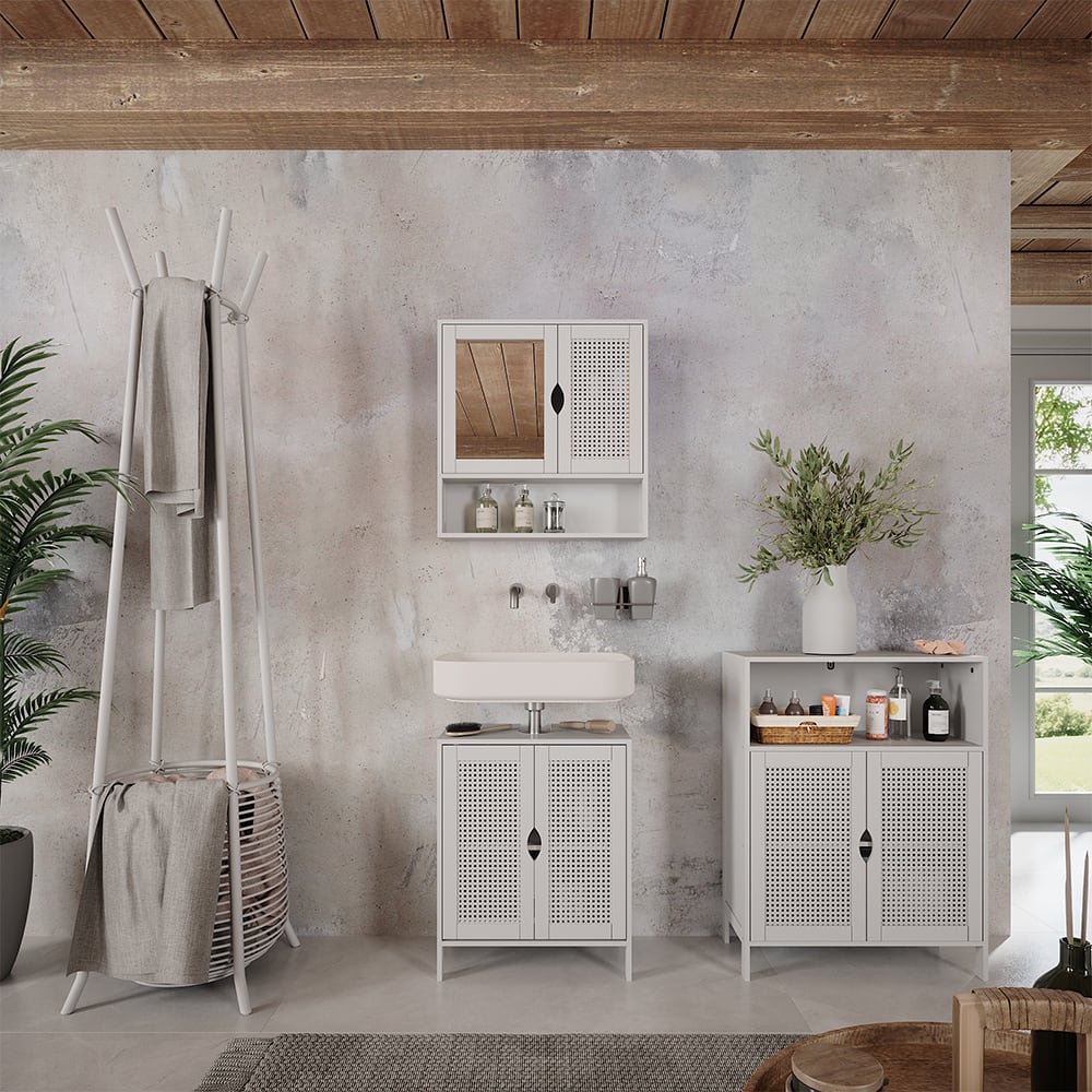 Badmöbel-Set 3-teilig Weiß 50x60cm - Maisons Du Monde