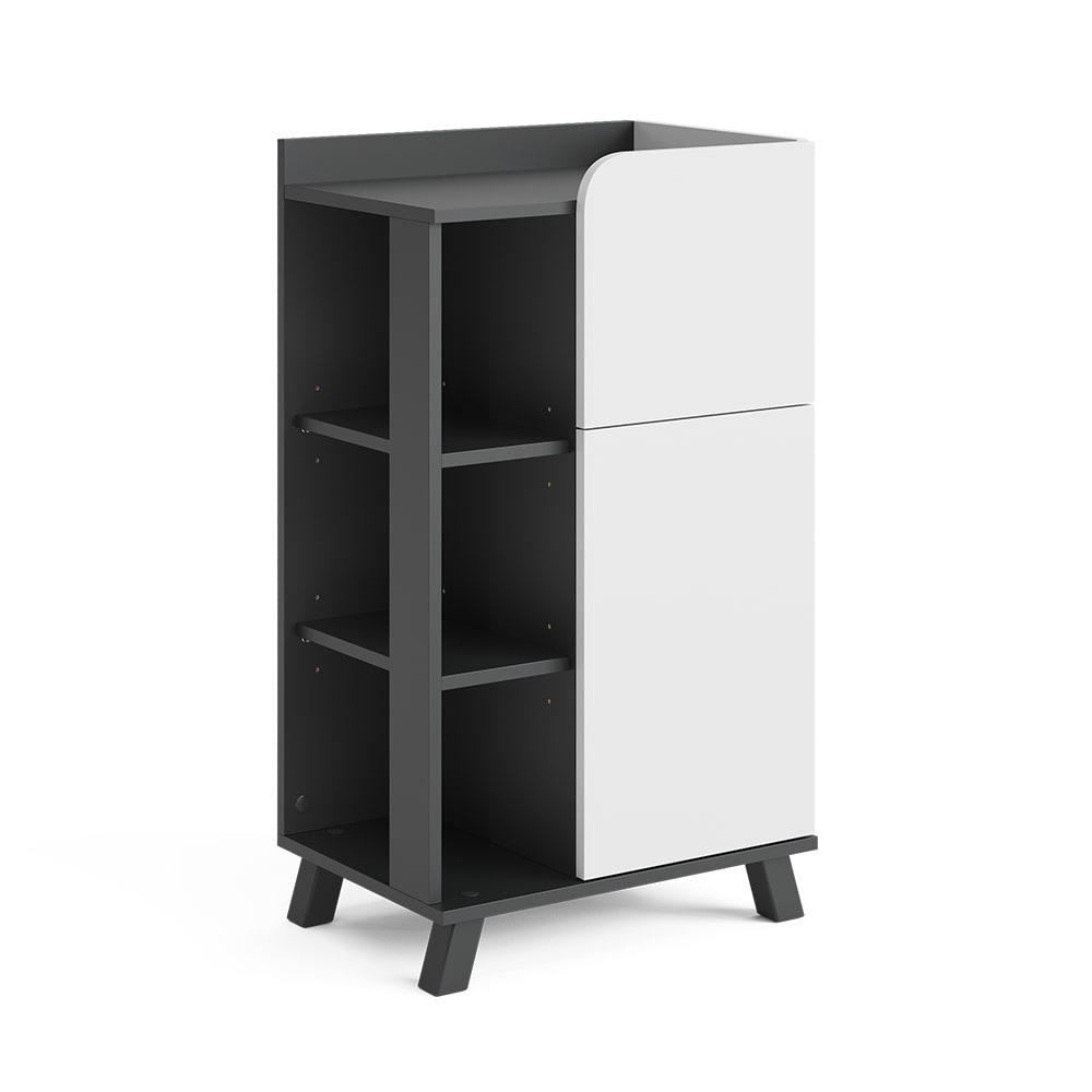 Vicco Midischrank mit Tür und Schublade Anthrazit/Weiß 50x90cm style modern Grau Spanplatte