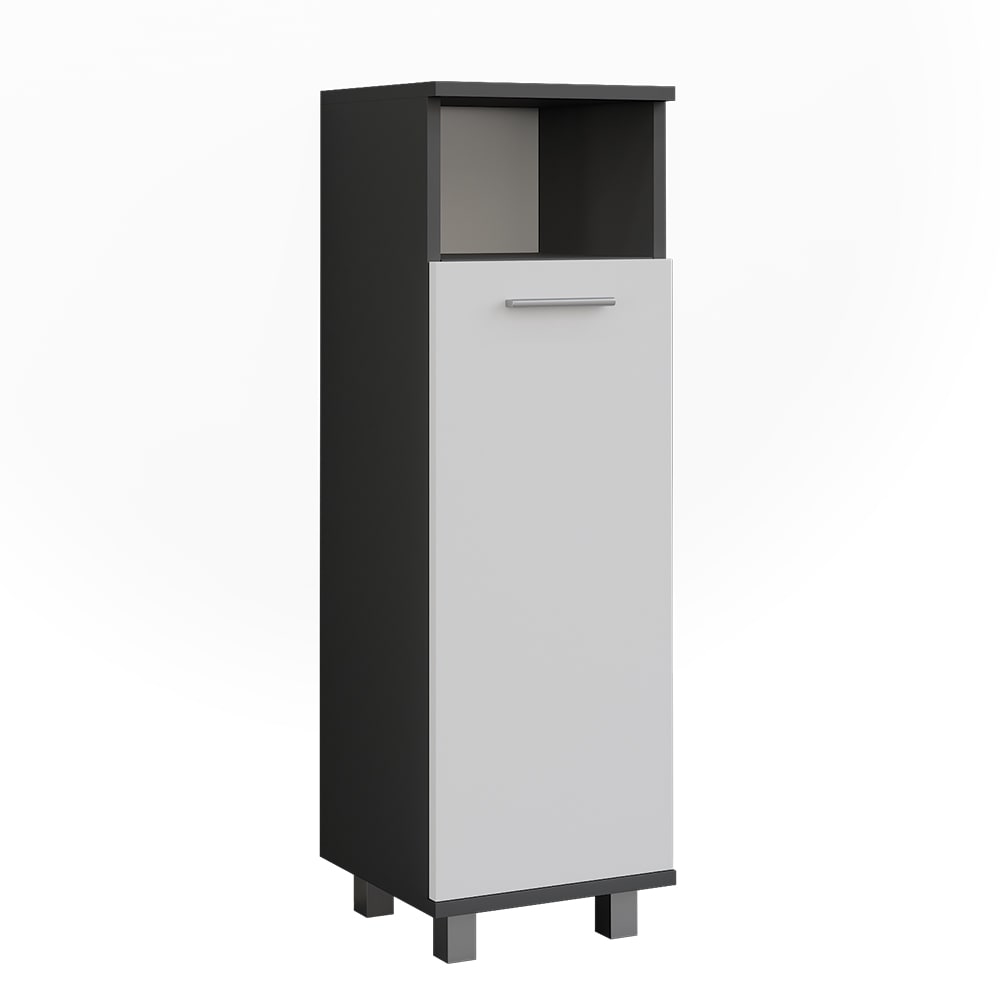 Vicco Midischrank mit Tür Anthrazit/Weiß 30.2x95cm style modern Grau Spanplatte
