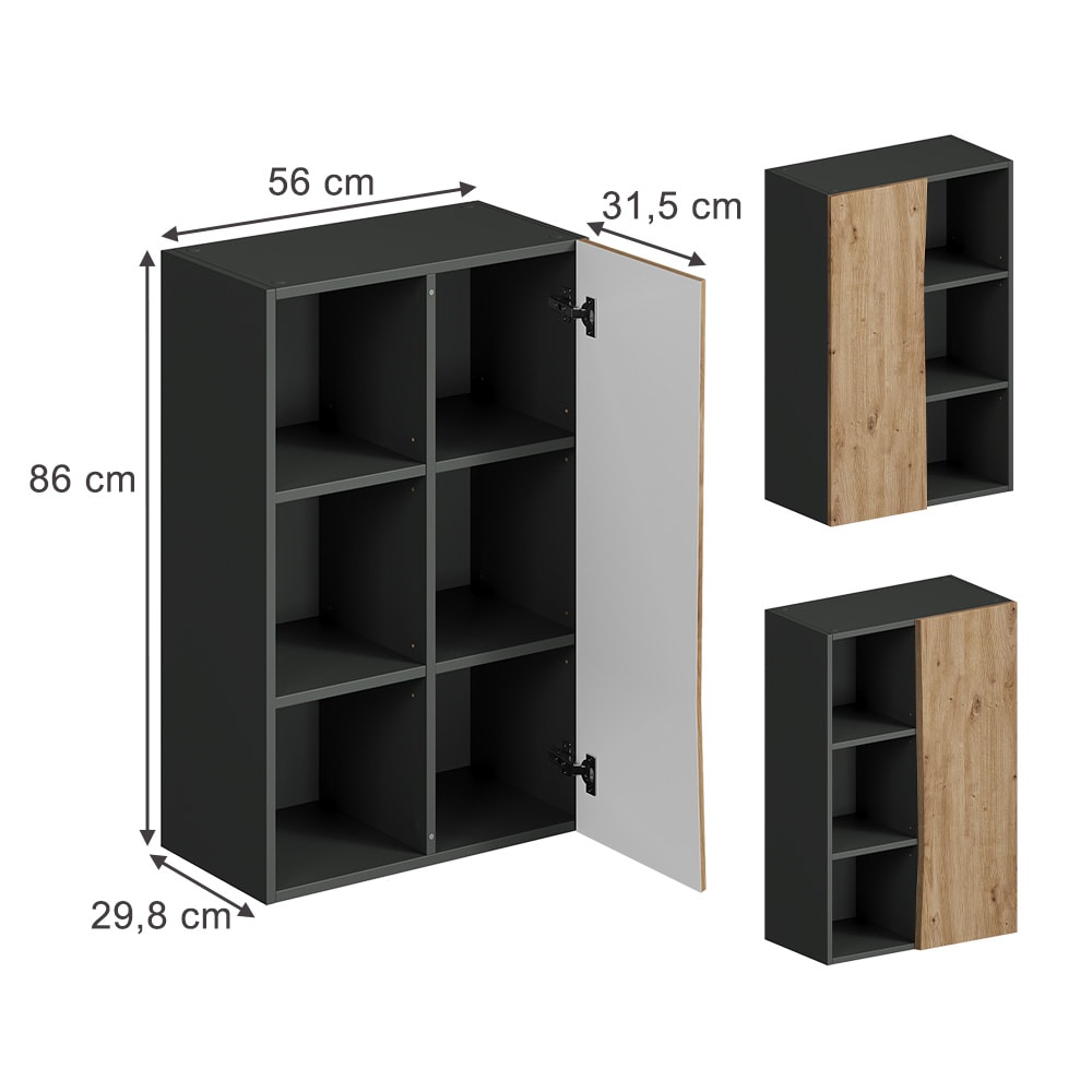 Midischrank mit 3 offenen Fächern Artisan 56x86cm - Maisons Du
