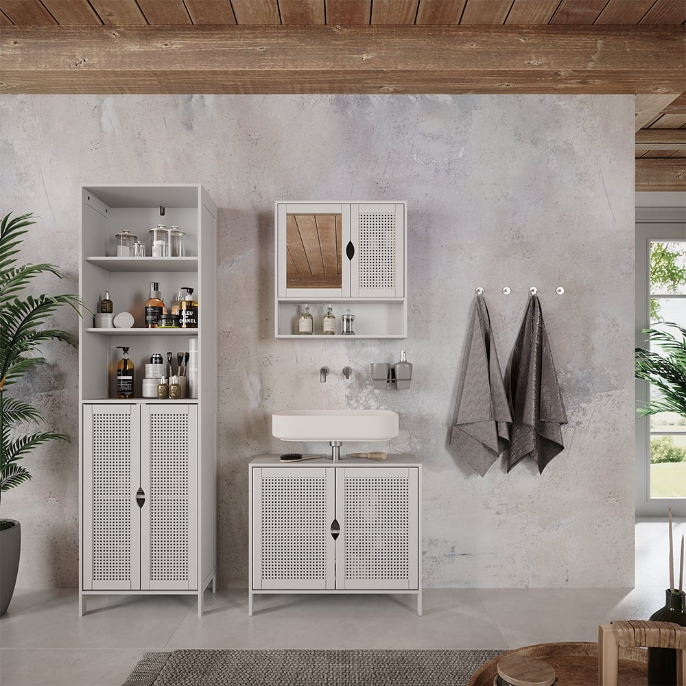 Badmöbel-Set 3-teilig Weiß 70x60cm - Maisons Du Monde