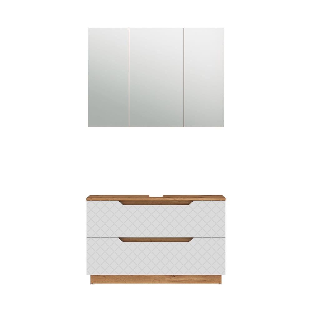 Vicco Badmöbel-Set 2-teilig Weiß 100x62.5cm style modern Weiß Spanplatte