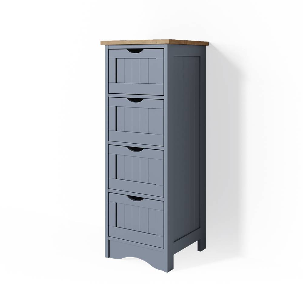 Vicco Badschrank, Grau 30 x 81cm style modern Grau Spanplatte