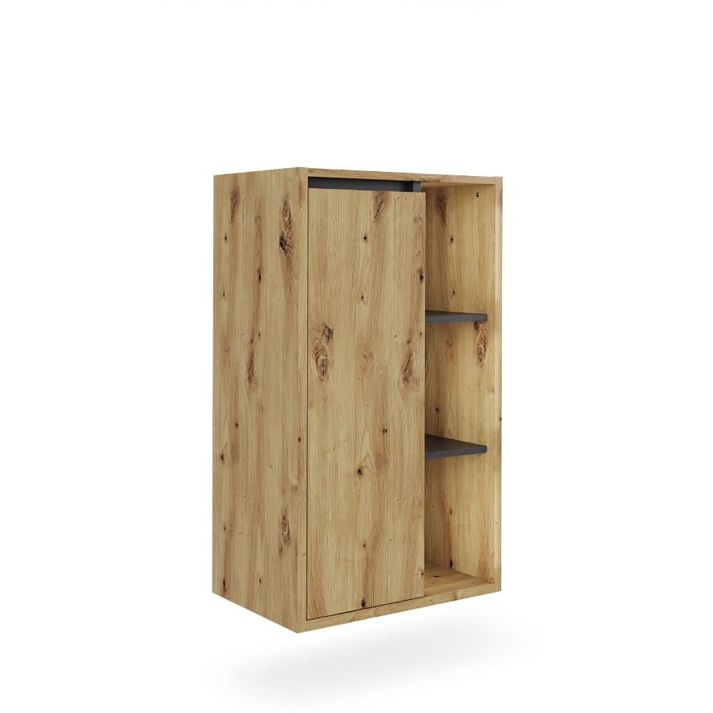 Vicco Midischrank mit offenen Regalen Artisan/Grau 50x86cm style modern Braun Spanplatte