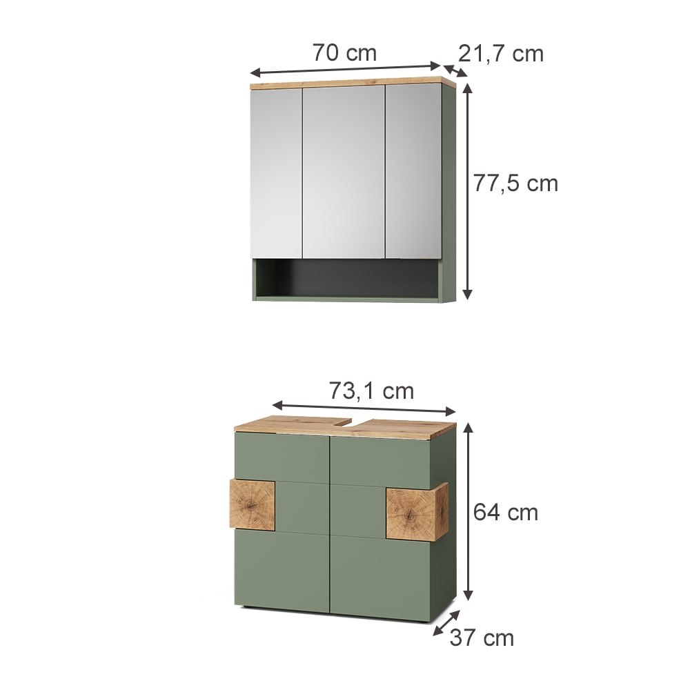 Badmöbel-Set 2-teilig Grün 75x64cm - Maisons Du Monde