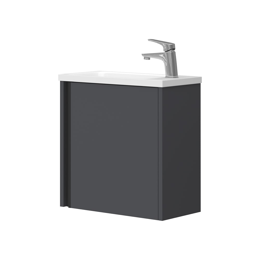 Vicco Waschbeckenunterschrank 2-teilig Anthrazit 50x50.3cm style modern Grau Spanplatte