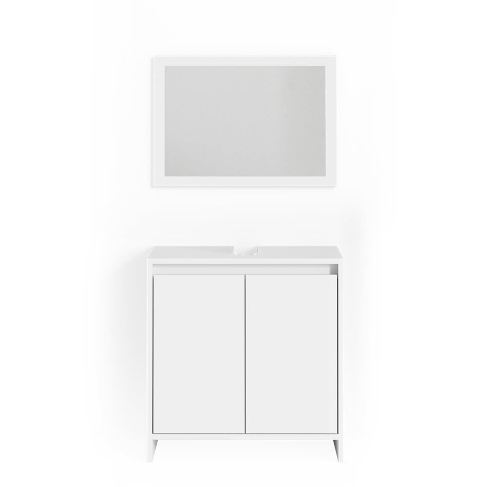 Vicco Badmöbel-Set 2-teilig Weiß 60x60cm style modern Weiß Spanplatte