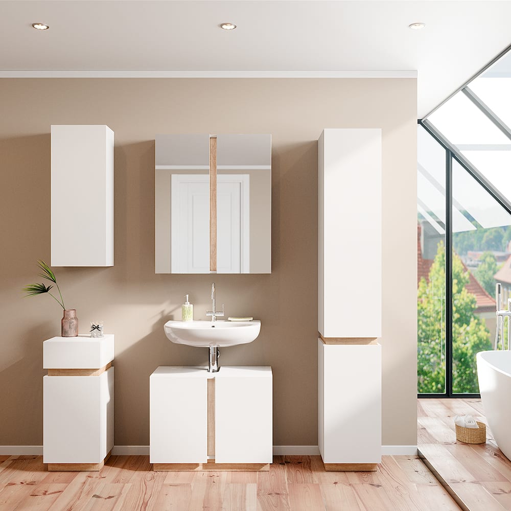 Badmöbel-Set 5-teilig Weiß 70x55.5cm - Maisons Du Monde