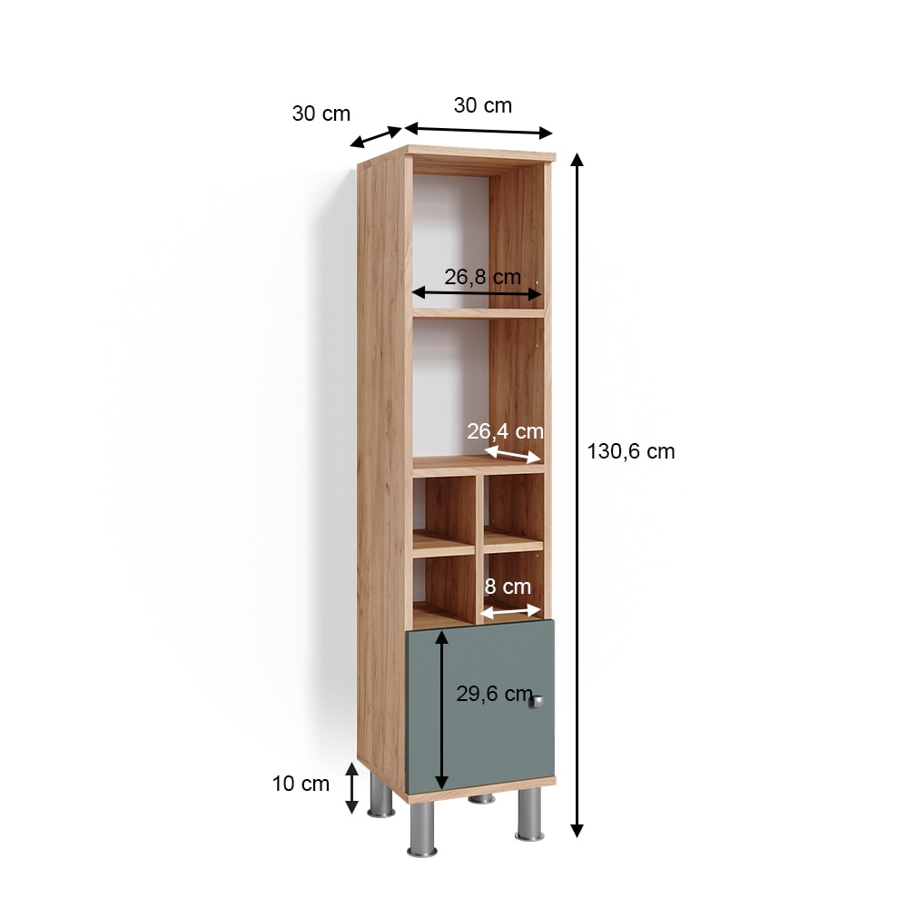 Midischrank kleine Tür, Grün 30 x 130.6cm - Maisons Du Monde