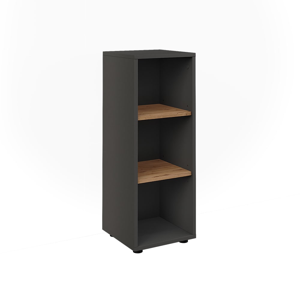 Vicco Midischrank mit 3 Ablagefächern Anthrazit/Goldkraft Eiche 30x81cm style modern Grau Spanplatte