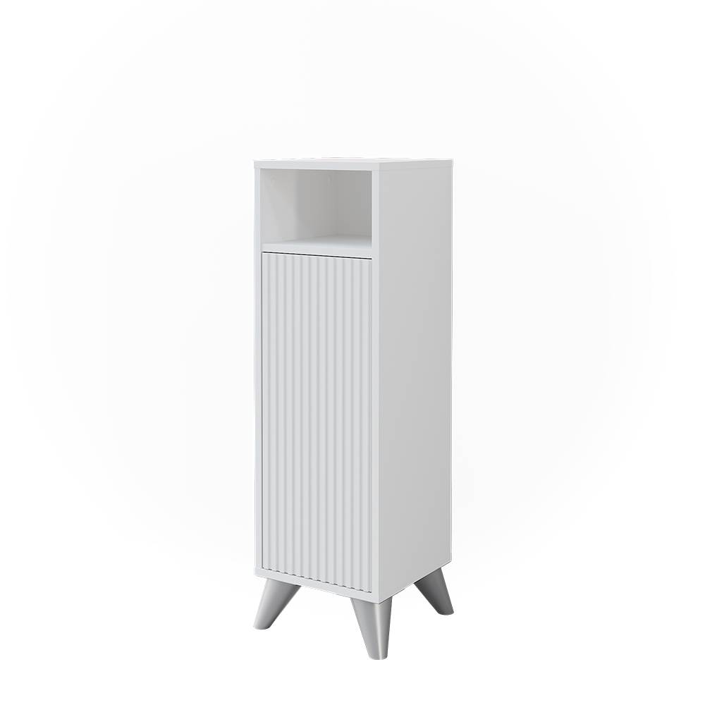 Vicco Midischrank mit Tür Weiß 30x97cm style modern Weiß Spanplatte