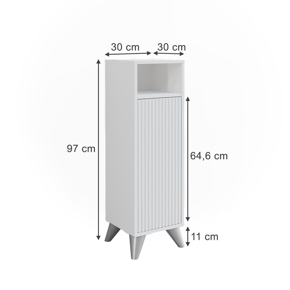Midischrank mit Tür Weiß 30x97cm - Maisons Du Monde