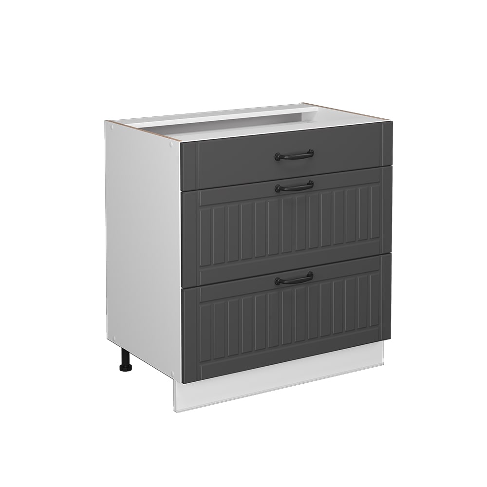 Vicco Badschrank mit 3 Schubladen, ohne Arbeitsplatte, Anthrazit 80 x 82cm style modern Grau Spanplatte