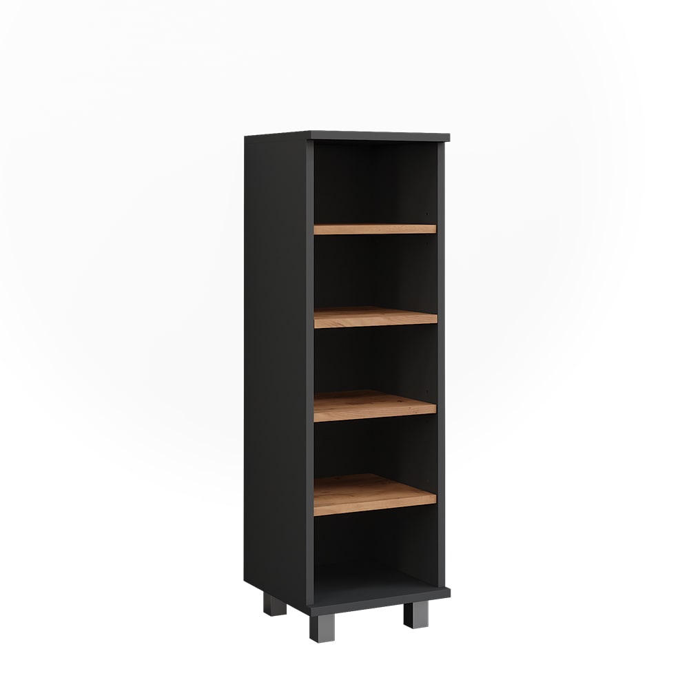 Vicco Midischrank mit 5 offenen Fächern Anthrazit 30,2x95cm style modern Grau Spanplatte
