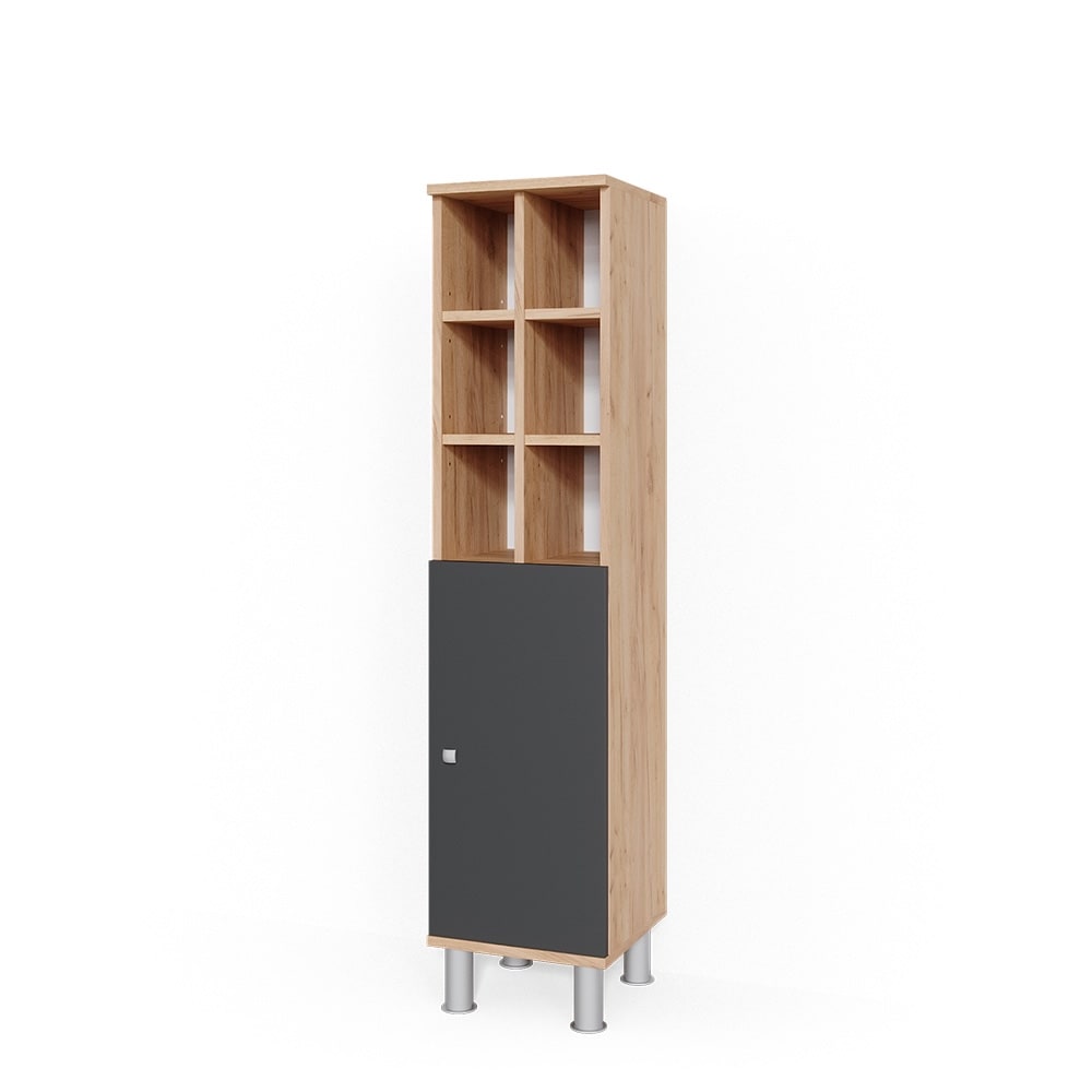 Vicco Midischrank große Tür, Anthrazit 30 x 130.6cm style modern Grau Spanplatte