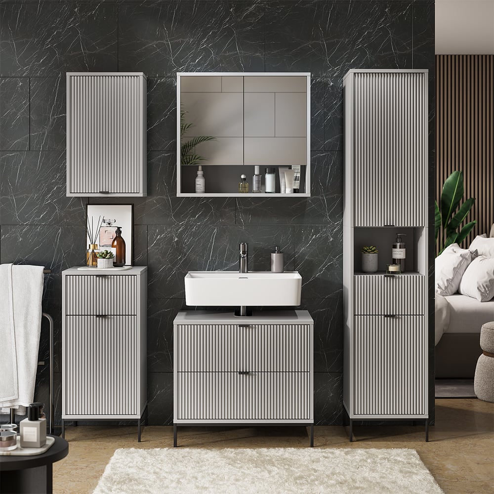 Badmöbel-Set 5-teilig Grau 70x63cm - Maisons Du Monde