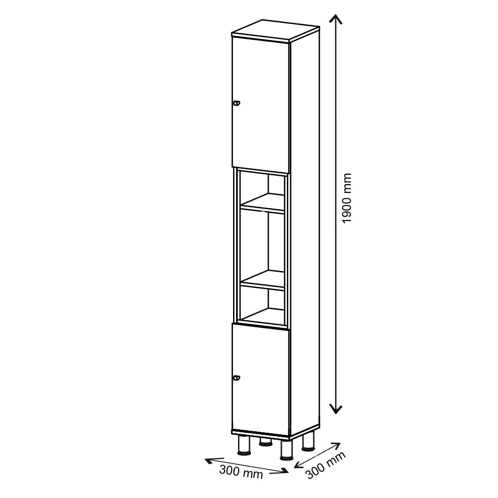 Badschrank, Weiß 30 x 190cm - Maisons Du Monde