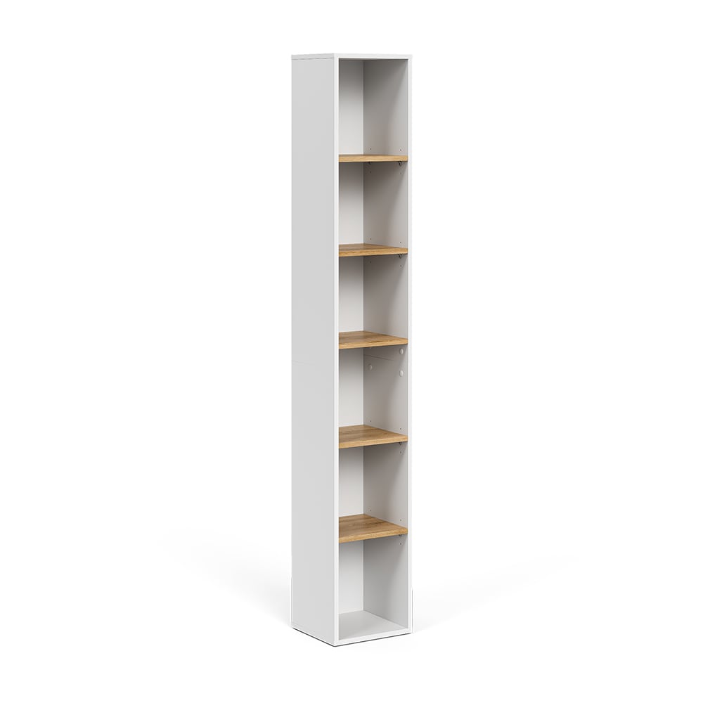 Vicco Hochregal Weiß/Artisan 30x188.6cm style modern Weiß Spanplatte