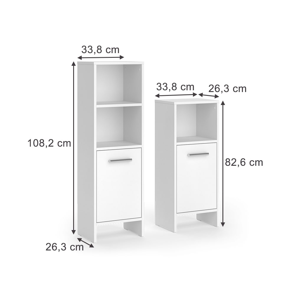 Badmöbel-Set 2-teilig Weiß 34x108.2cm - Maisons Du Monde