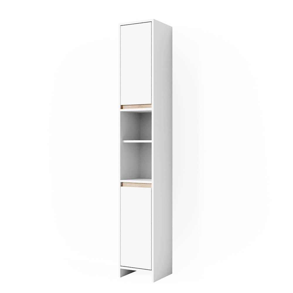 Vicco Badschrank, Weiß/Sonoma 30 x 190cm style modern Weiß Spanplatte