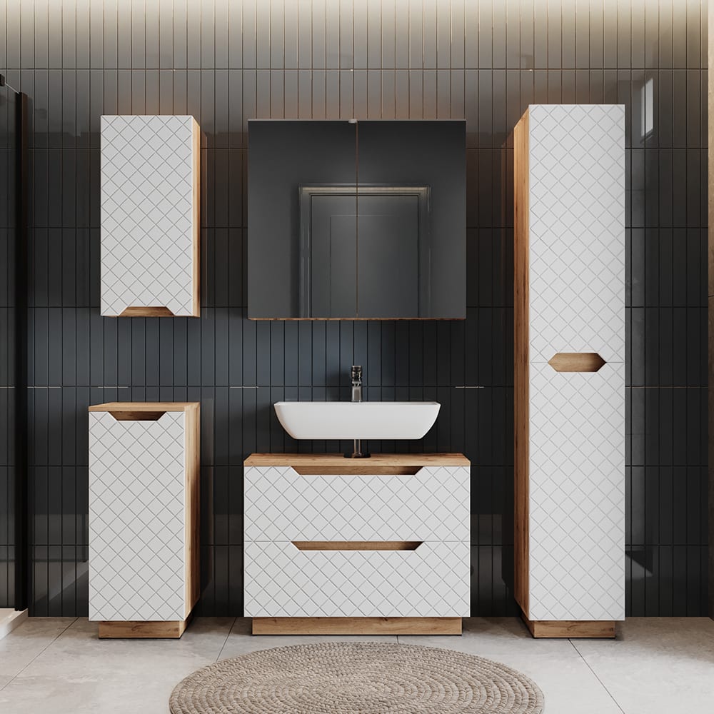 Badmöbel-Set 5-teilig Weiß 80x62.5cm - Maisons Du Monde