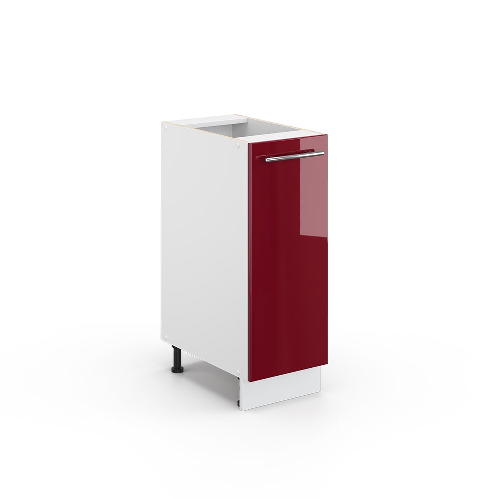 Vicco Midischrank ohne Arbeitsplatte Bordeaux Hochglanz 30x82cm style modern Rot Spanplatte