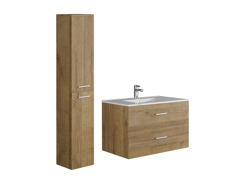 Ensemble salle de bain panneau de particule naturel clair