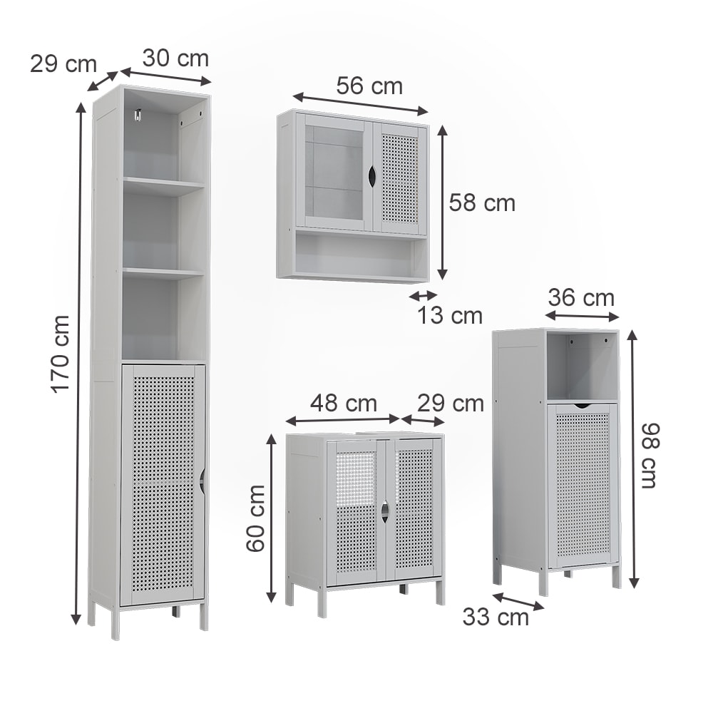 Badmöbel-Set 4-teilig Weiß 50x60cm - Maisons Du Monde