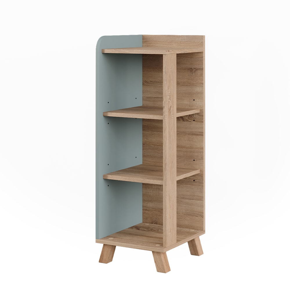 Vicco Midischrank mit 4 Ablagen Sonoma/Blau 30x90cm style modern Braun Spanplatte