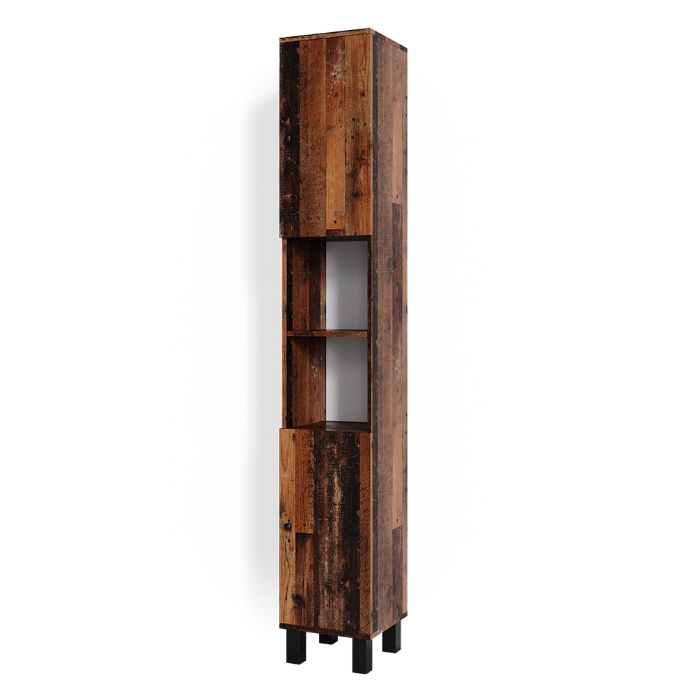 Vicco Badschrank, Eiche rustikal 30 x 190cm style modern Braun Spanplatte