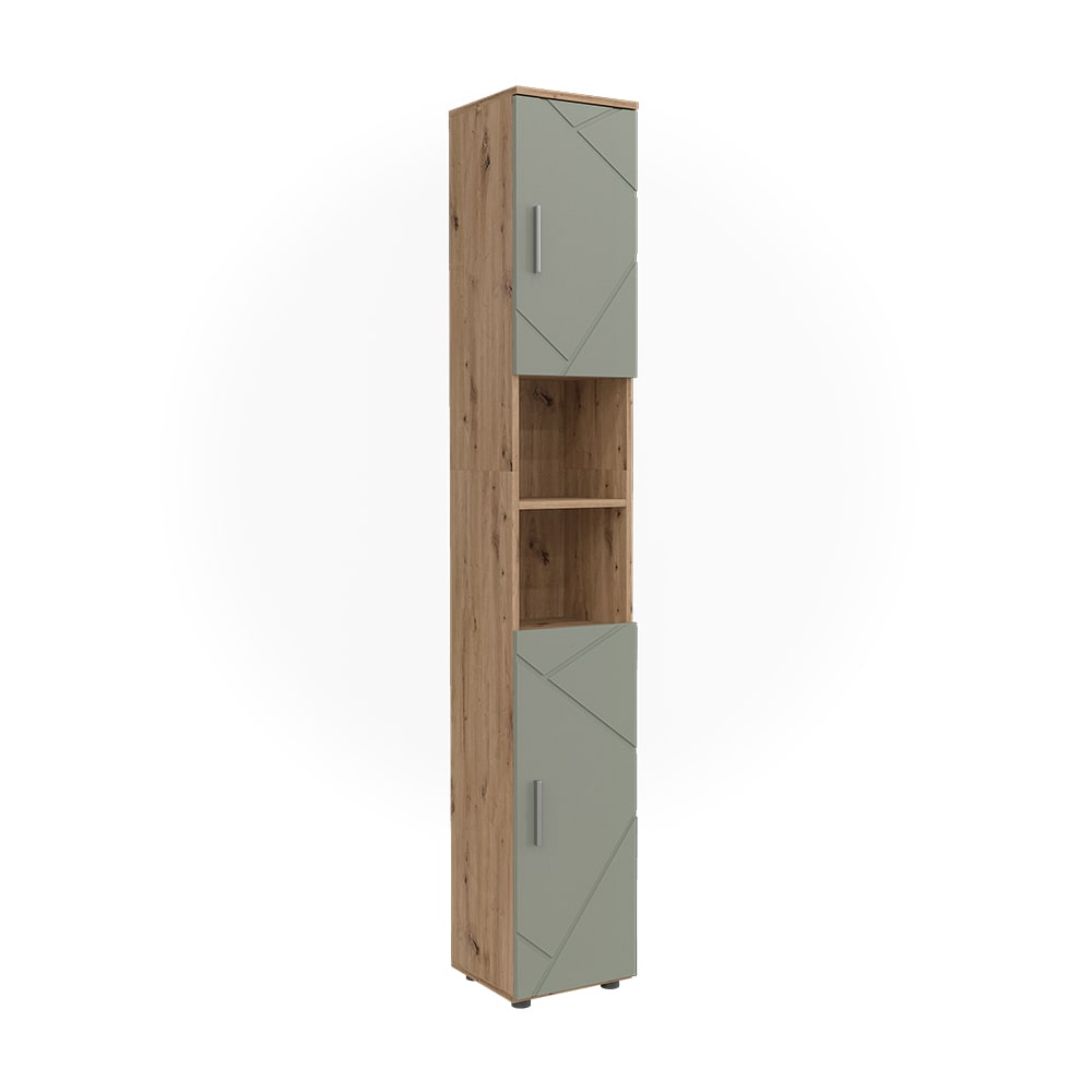 Vicco Badschrank Salbeigrün 30x192cm style modern - Spanplatte