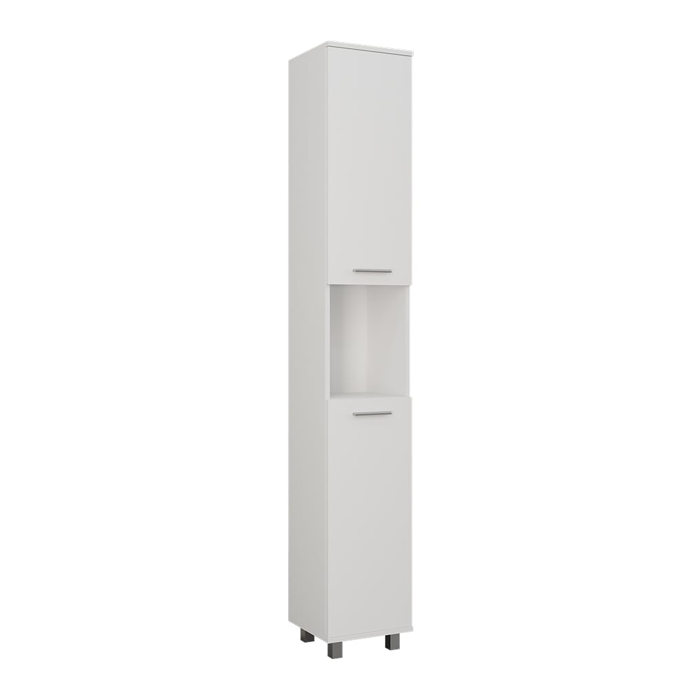Vicco Hochschrank mit 2 Türen Weiß 30.2x190cm style modern Weiß Spanplatte