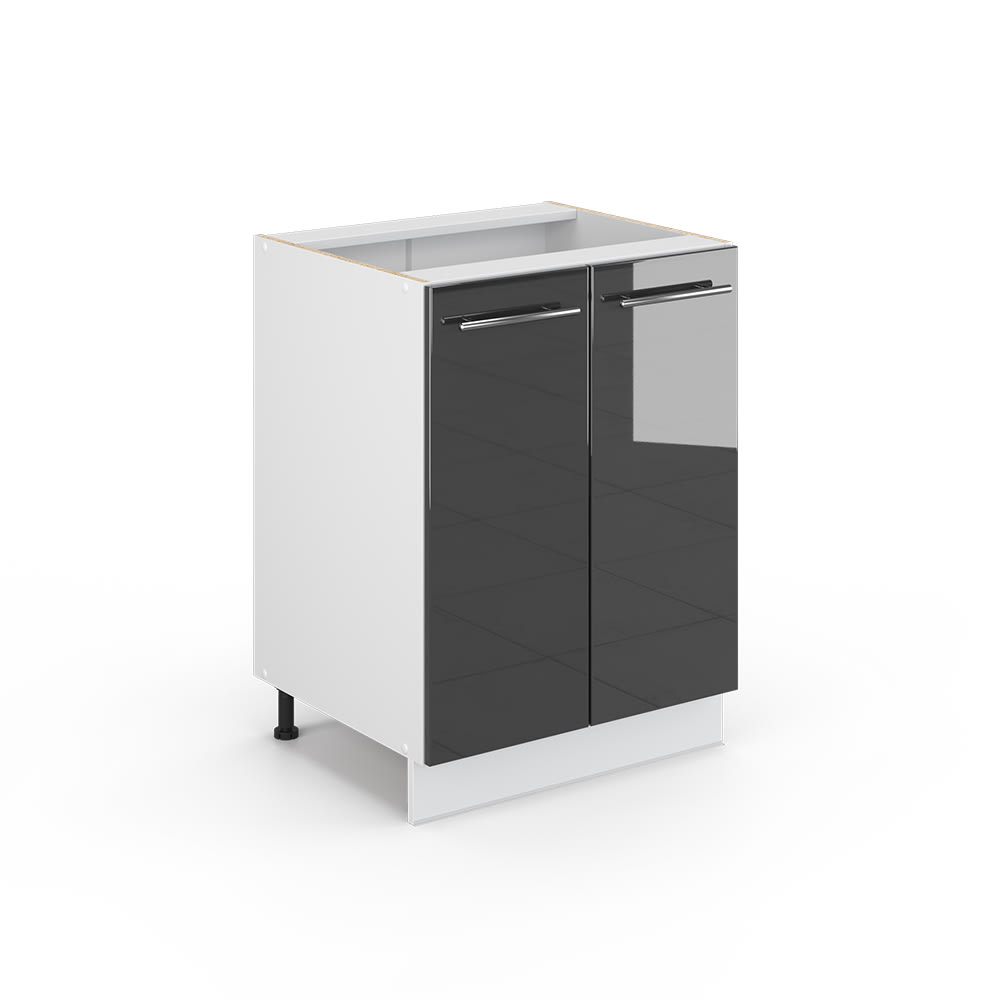 Vicco Midischrank ohne Arbeitsplatte Anthrazit Hochglanz 60x82cm style modern Grau Spanplatte