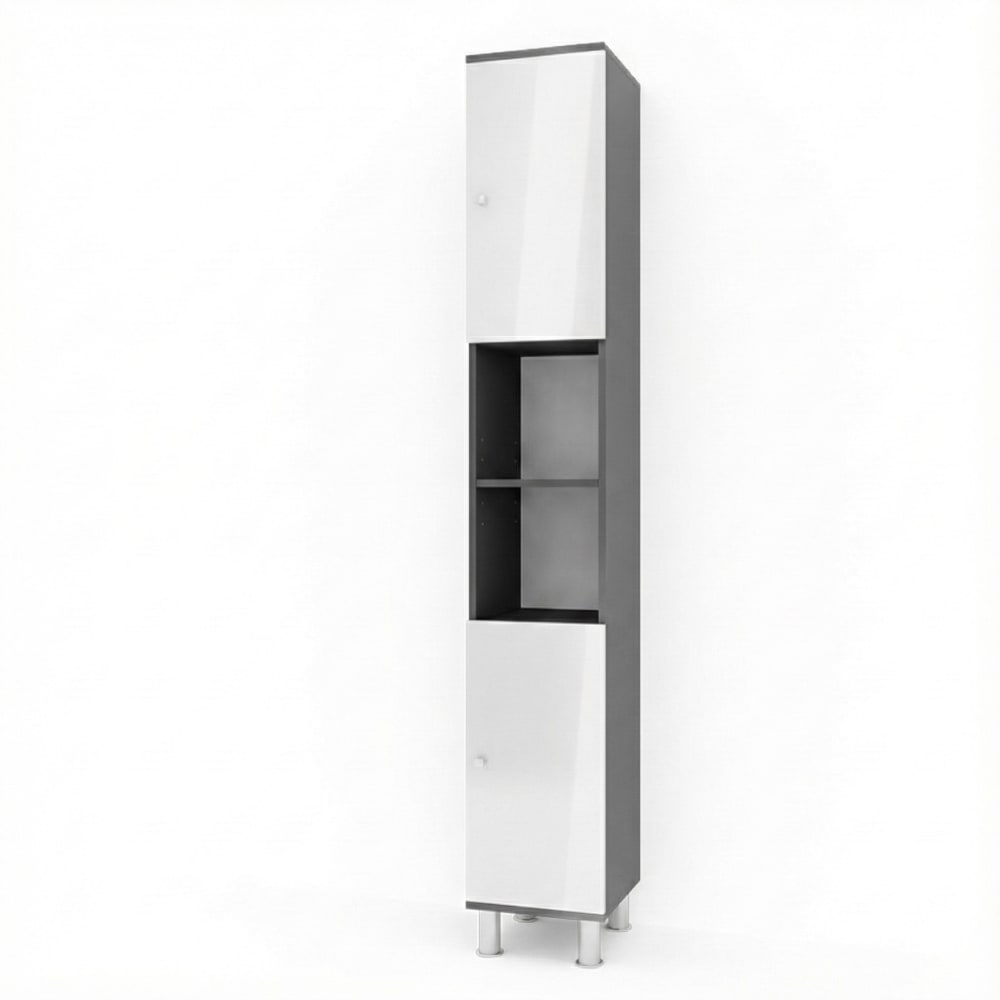 Vicco Badschrank, Anthrazit 30 x 190cm style modern Grau Spanplatte