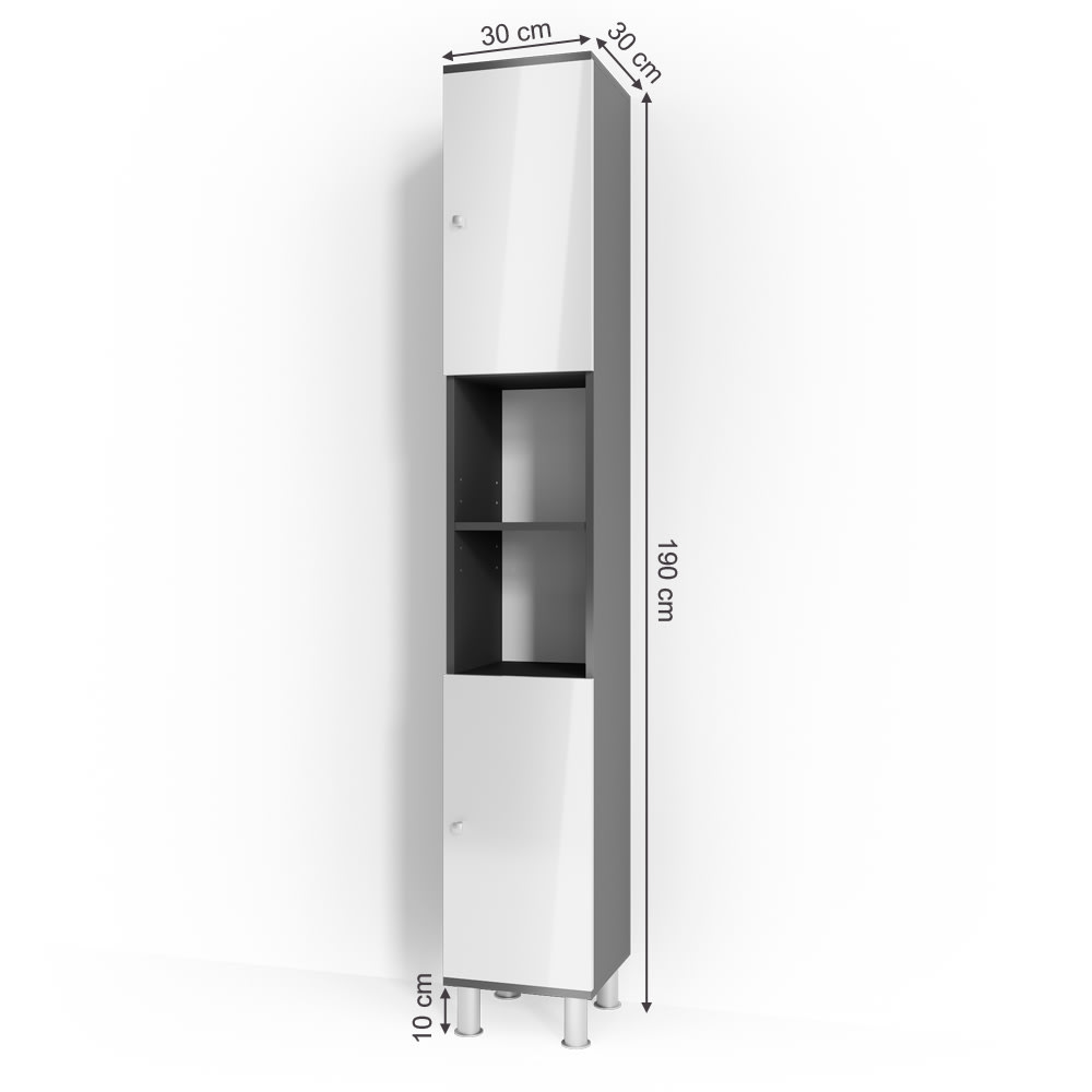 Badschrank, Anthrazit 30 x 190cm - Maisons Du Monde