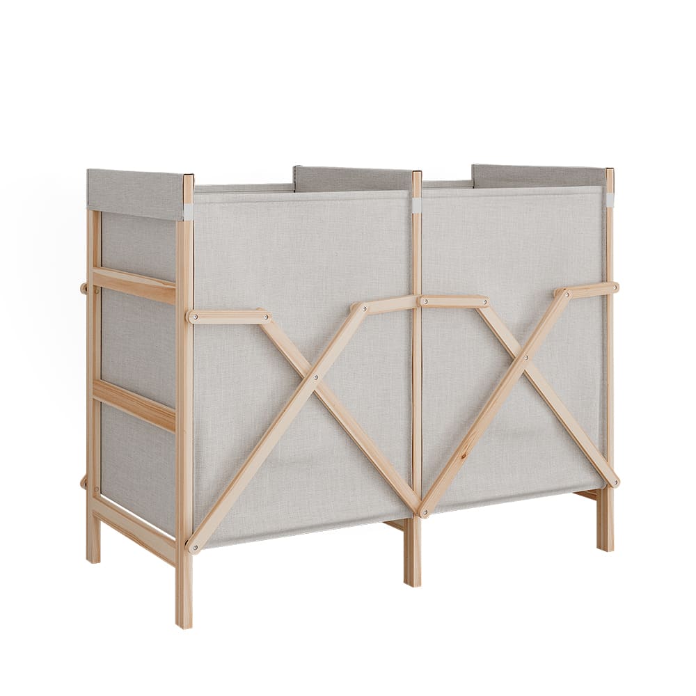 Vicco Badschrank für Wäsche mit 2 Fächern Beige 80x64cm style modern Beige Holz