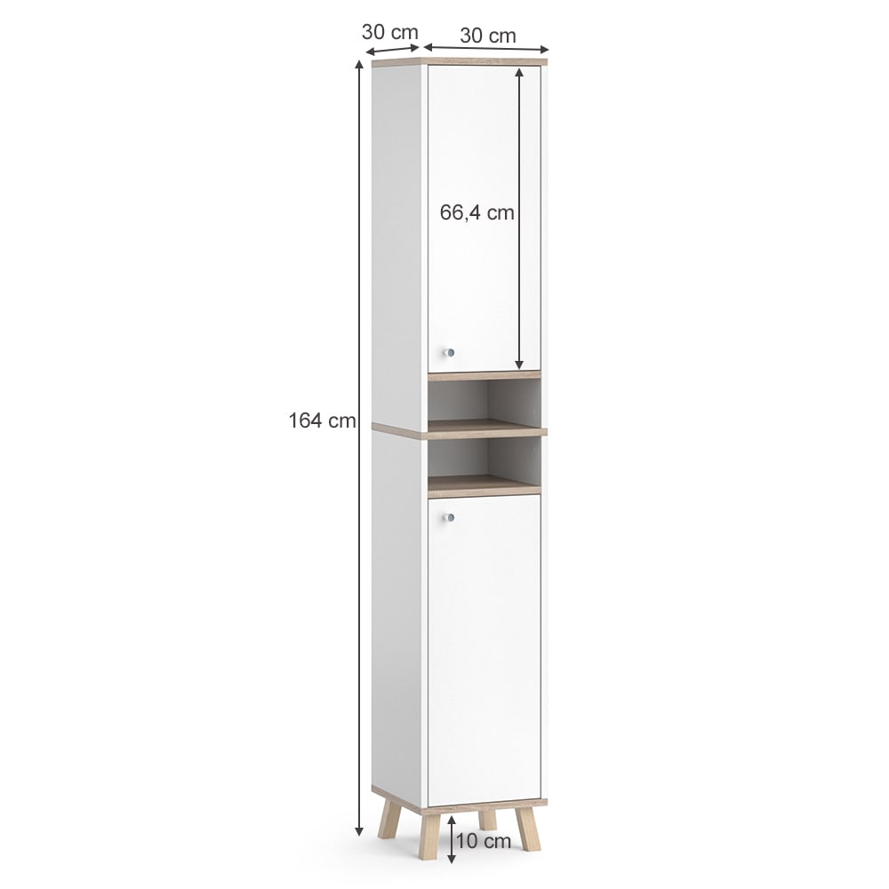 Badschrank, Weiß 30 x 174cm - Maisons Du Monde