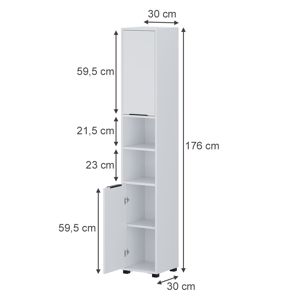 Badschrank mit 2 Türen Weiß 30x176cm - Maisons Du Monde