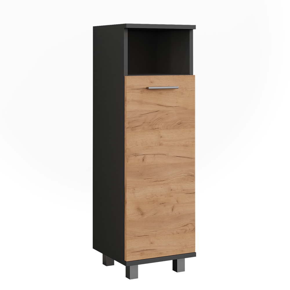 Vicco Midischrank mit 2 Türen Anthrazit/Goldkraft Eiche 30.2x190cm style modern Braun Spanplatte