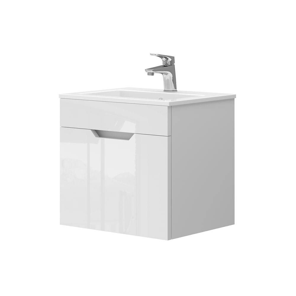 Vicco Waschbeckenunterschrank 2-teilig Weiß 50x44.7cm style modern Weiß Spanplatte