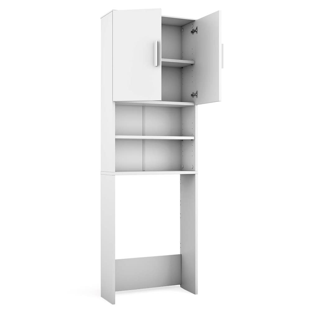 Vicco Toilettenschrank mit 2 Türen, Weiß 64 x 190cm style modern Weiß Spanplatte