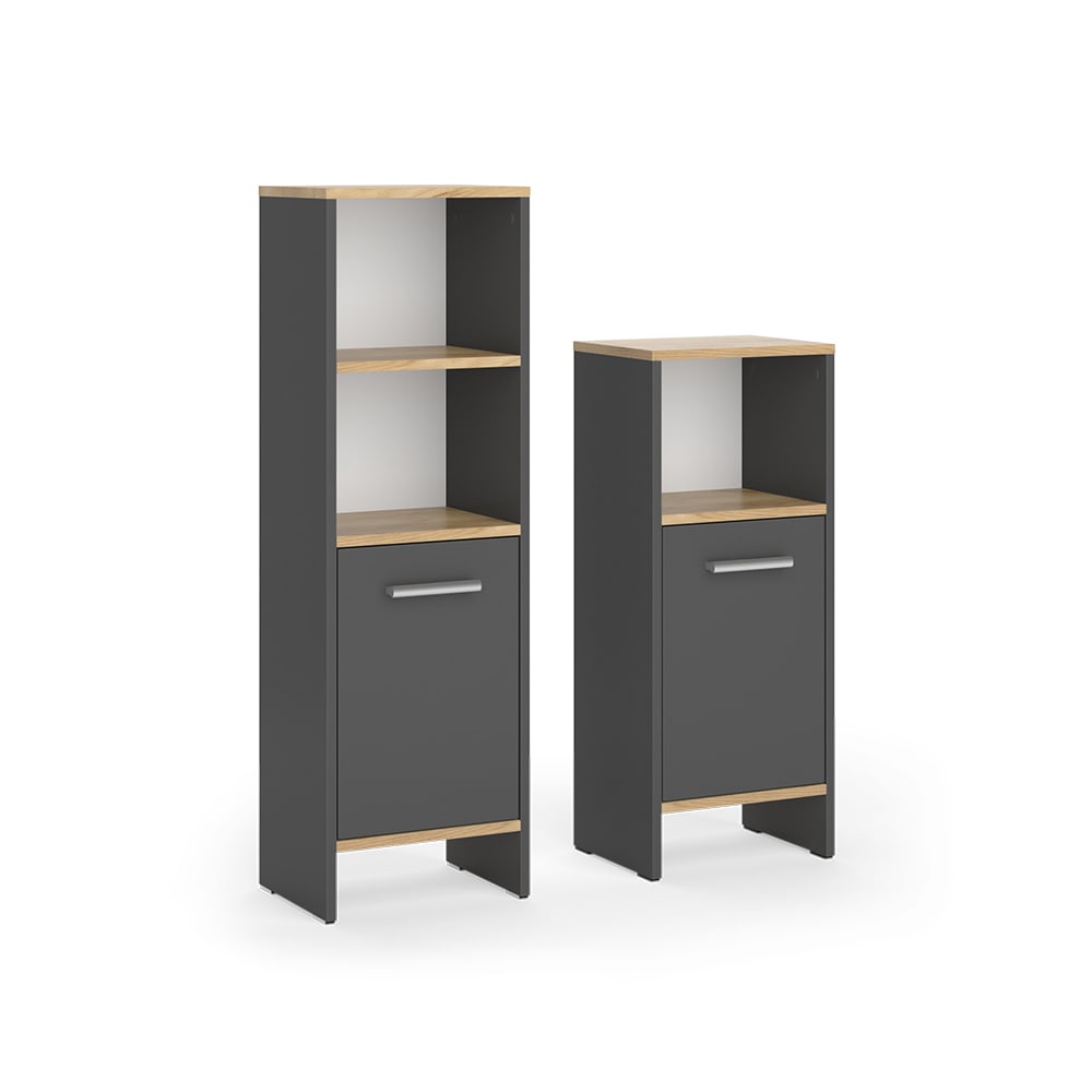 Vicco Badmöbel-Set 2-teilig Anthrazit/Goldkraft Eiche 34x108.2cm style modern Grau Spanplatte