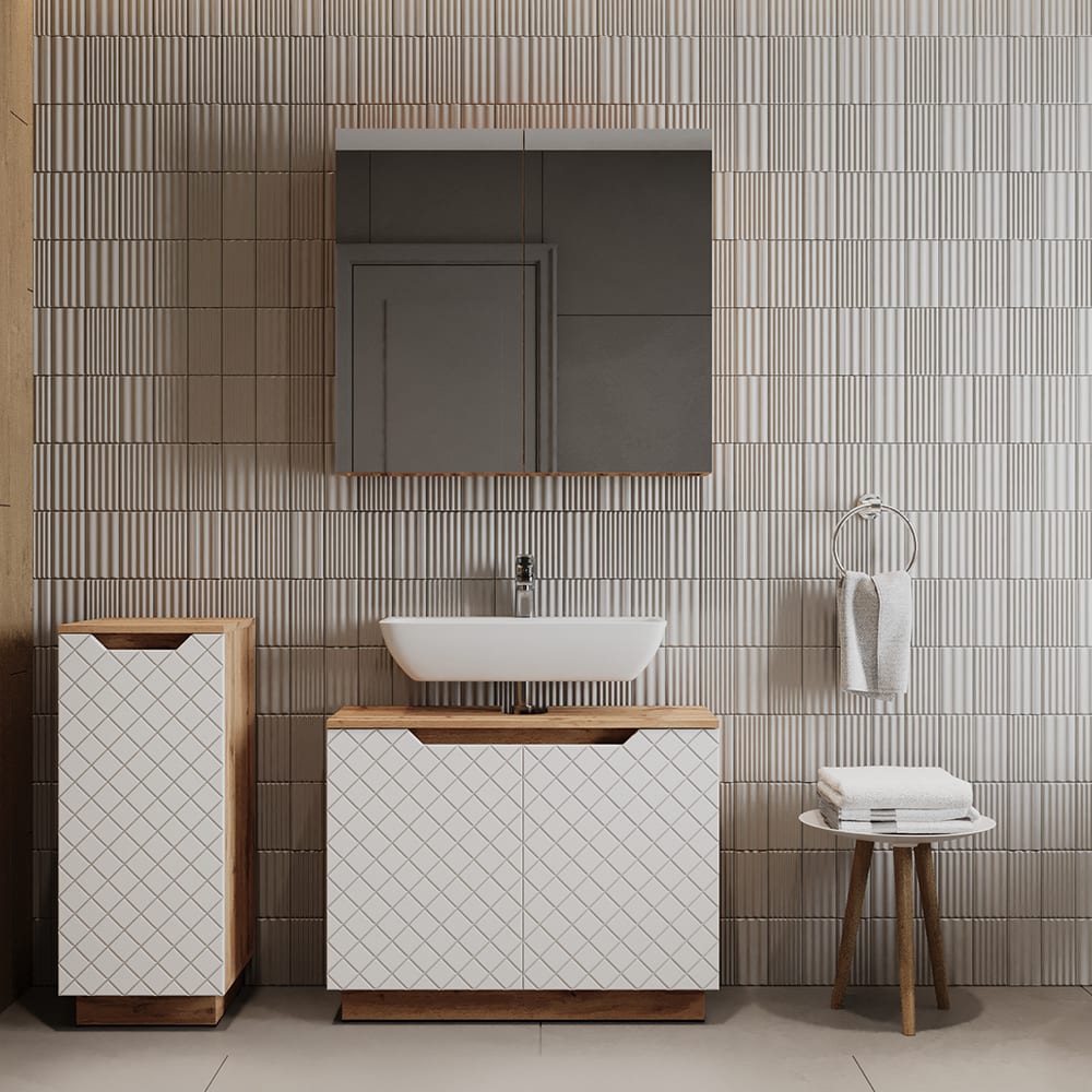 Badmöbel-Set 3-teilig Weiß 80x62.1cm - Maisons Du Monde