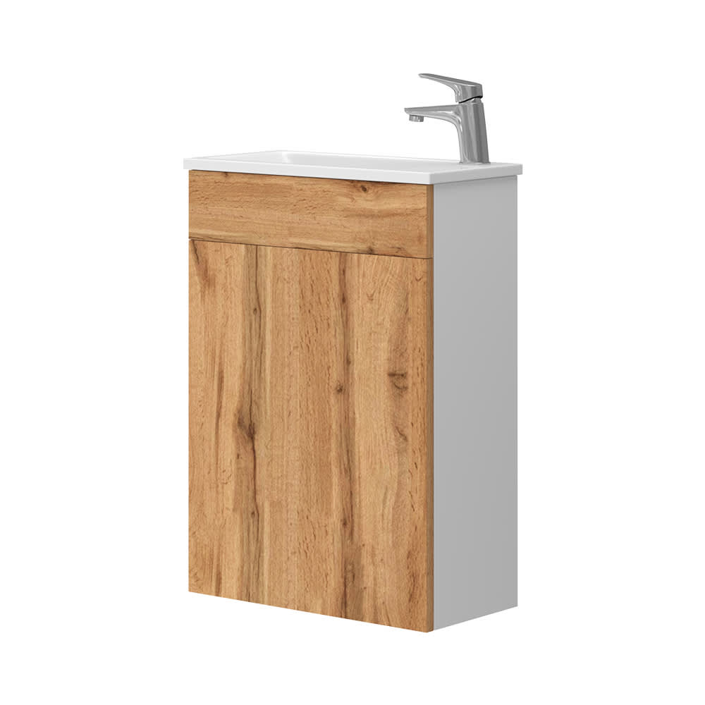 Vicco Waschbeckenunterschrank 2-teilig Goldkraft Eiche 50x70cm style modern Braun Spanplatte