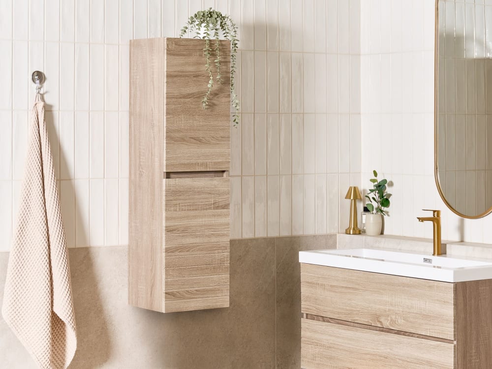 Badezimmerschrank aus Holzwerkstoff 120cm, braun - Maisons Du