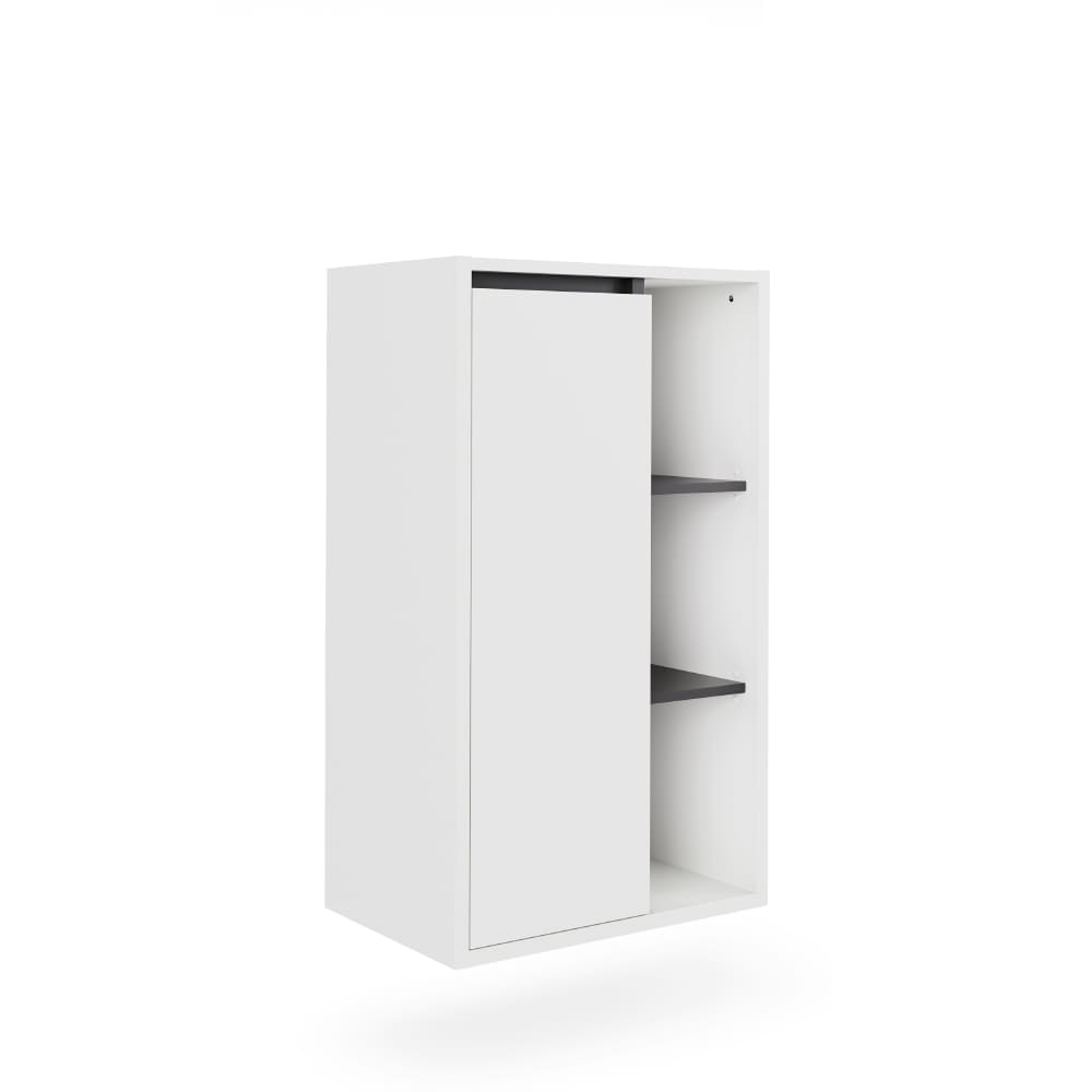Vicco Midischrank mit offenen Regalen Weiß/Grau 50x86cm style modern Weiß Spanplatte