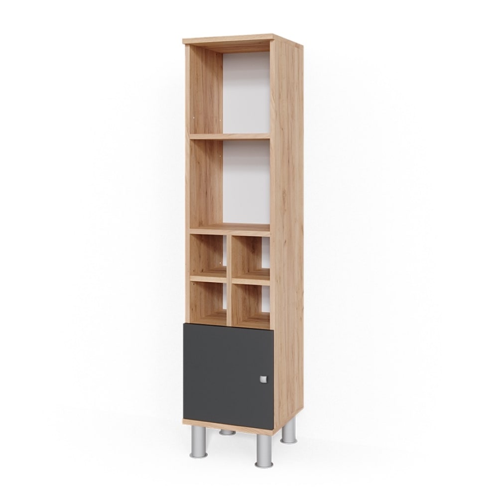 Vicco Midischrank kleine Tür, Anthrazit 30 x 130.6cm style modern Grau Spanplatte