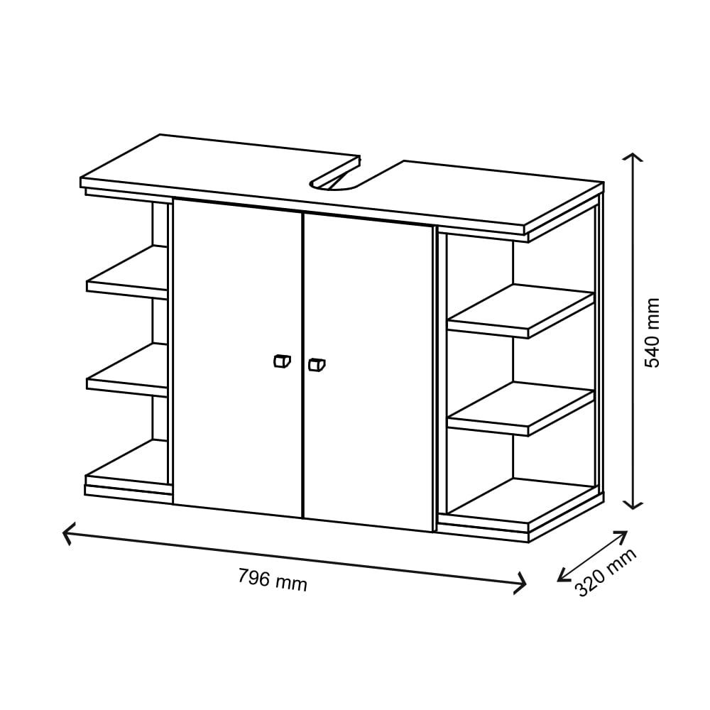 Waschbeckenunterschrank, Anthrazit 79.6 x 64cm - Maisons Du Monde