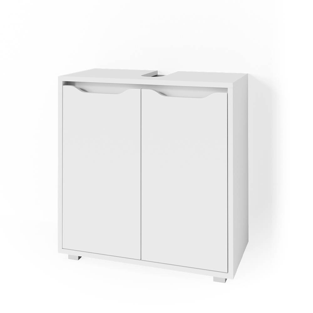 Vicco Waschbeckenunterschrank, Weiß 60 x 62.5cm style modern Weiß Spanplatte