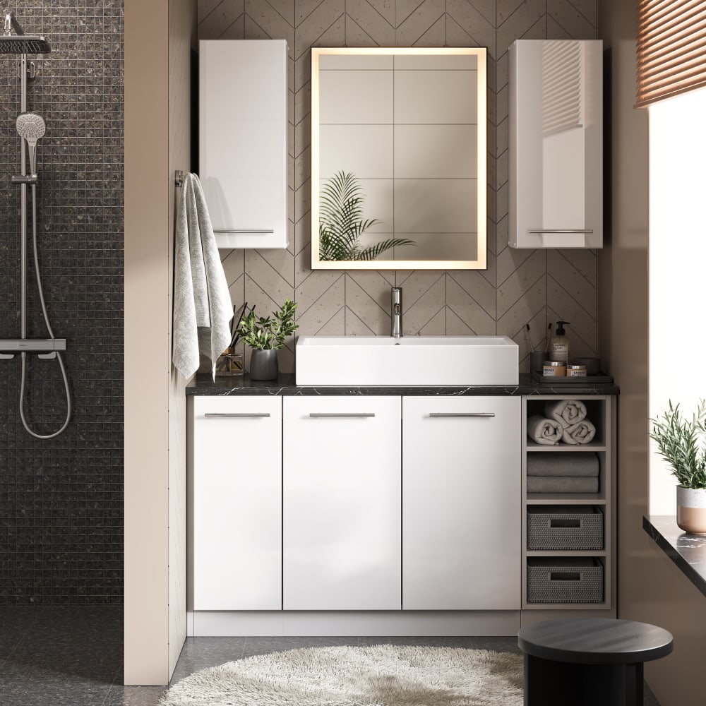 Badschrank, Bordeaux Hochglanz 45 x 72cm - Maisons Du Monde